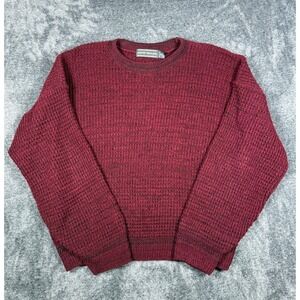 Vintage David Taylor Mens XL Burgundy Knit Crewneck Sweater Fisherman USA Made
